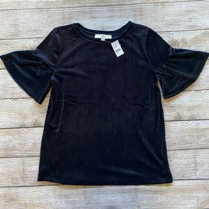 NWT Loft Velvet Bell Sleeves Top